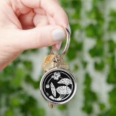 Porte-clés cercle de fleurs de lotus (main)