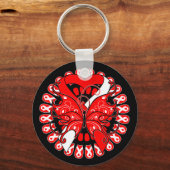 Porte-clés Cercle de rubans de papillon d'anémie plastique (Recto)