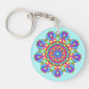 Porte-clés Cercle des fleurs Boho Mandala Porte - clé