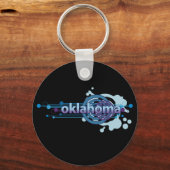 Porte-clés Cercle graphique bleu Oklahoma Porte - clé foncé (Recto)