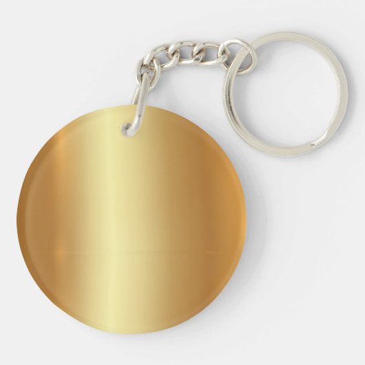 Porte-clés Cercle Modèle or élégant double face (Dos)