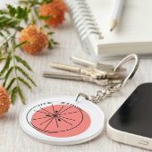 Porte-clés Cercle Monogramme rose Citrus double face (Devant droit)
