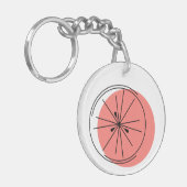 Porte-clés Cercle Monogramme rose Citrus double face (Devant gauche)