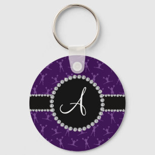 Porte-clés Cercle noir moelleux monogramme