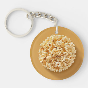 Porte-clés Cercle Popcorn avec un Arrière - plan Brown