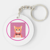 Porte-clés Cercle Porte - clé Acrilic Chat (Dos)