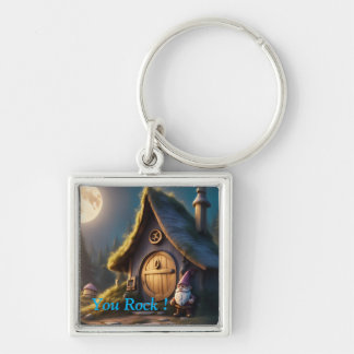 Porte-clés Cercle porte - clé avec design cabine gnome mignon