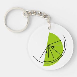 Porte-clés Cercle porte - clé Citrus Lime double face