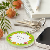 Porte-clés Cercle vert Citrus Monogramme double face (Devant droit)