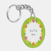 Porte-clés Cercle vert Citrus Monogramme double face (Devant gauche)