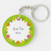 Porte-clés Cercle vert Citrus Monogramme double face (Dos)