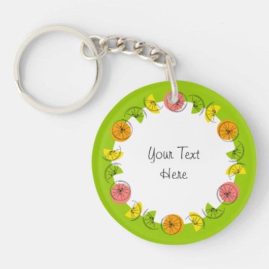 Porte-clés Cercle vert Citrus Monogramme double face (Devant)