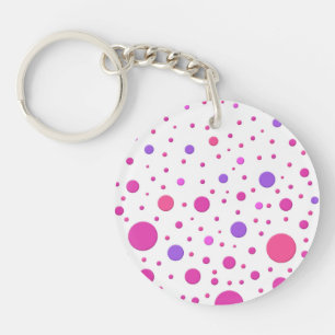 Porte-clés Cercles aléatoires roses et violets modernes