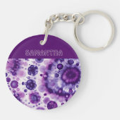 Porte-clés Cercles Artistiques de Batik Violet Rose Violet Po (Dos)