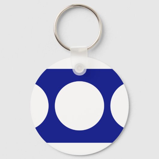 Porte-clés Cercles blancs en bleu (Recto)