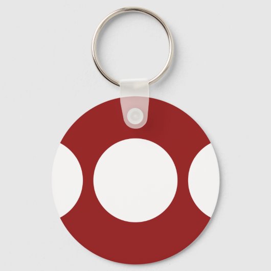 Porte-clés Cercles blancs en rouge (Recto)