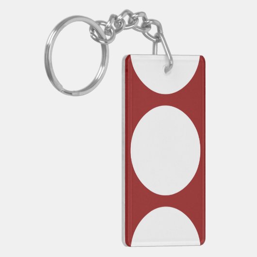 Porte-clés Cercles blancs en rouge (Devant gauche)