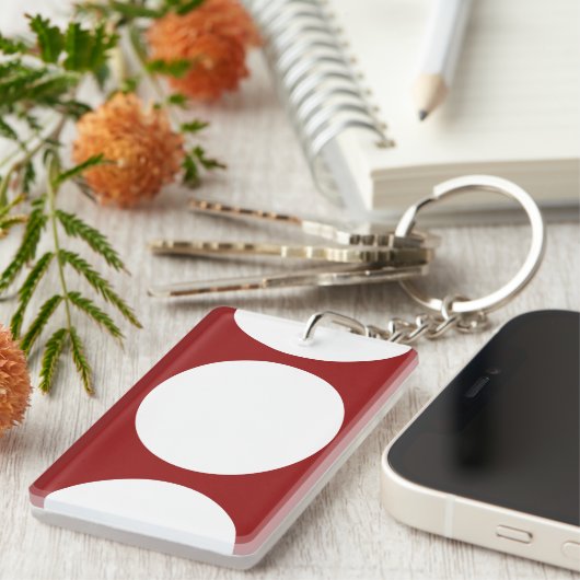Porte-clés Cercles blancs en rouge (Devant droit)