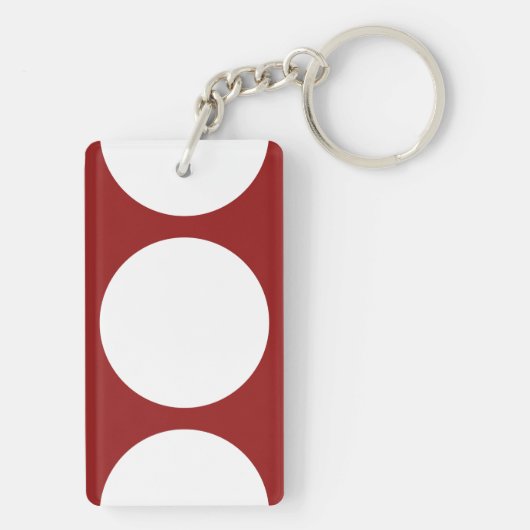 Porte-clés Cercles blancs en rouge (Dos)