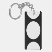 Porte-clés Cercles blancs sur noir (Devant gauche)