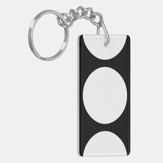 Porte-clés Cercles blancs sur noir (Devant gauche)