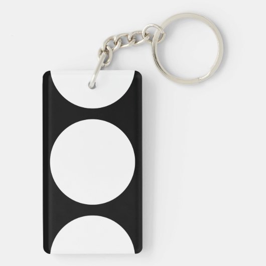 Porte-clés Cercles blancs sur noir (Dos)