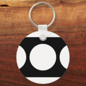Porte-clés Cercles blancs sur noir (Recto)