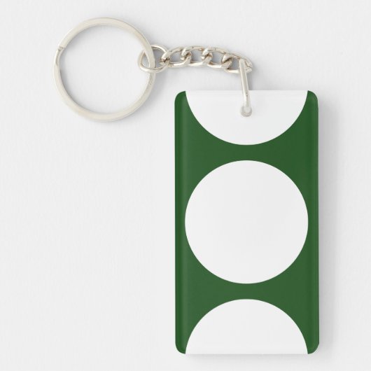 Porte-clés Cercles blancs sur vert (Devant)