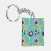 Porte-clés Cercles bleus funky Porte - clé acrylique (Devant gauche)