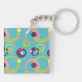 Porte-clés Cercles bleus funky Porte - clé acrylique (Dos)