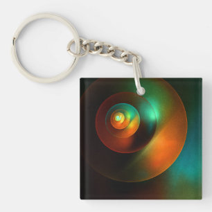 Porte-clés Cercles colorés Motif d'art Abstrait moderne #18
