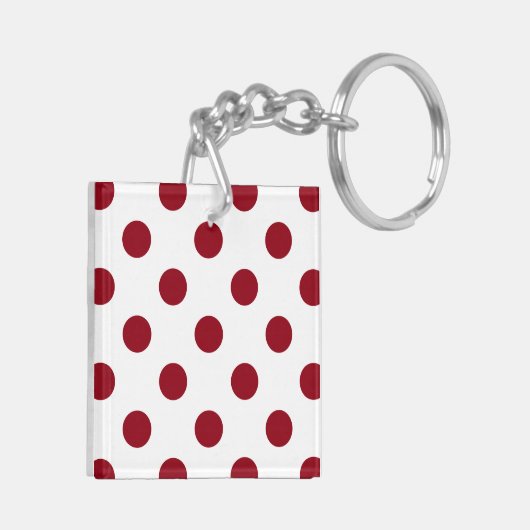Porte-clés Cercles de points rouges carmin (Dos gauche)