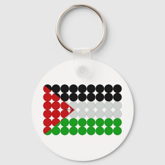 Porte-clés Cercles du drapeau palestinien (Recto)