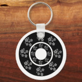 Porte-clés Cercles floraux noirs orientaux Design (Recto)