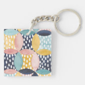 Porte-clés Cercles géométriques aquarelle (Dos)