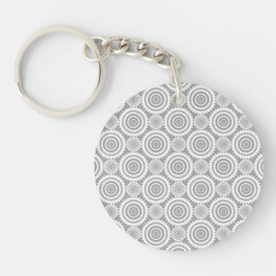 Porte-clés Cercles géométriques modernes et élégants Gris et 