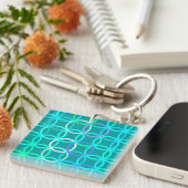 Porte-clés Cercles Modernes du Milieu du Siècle, turquoise et (Devant Droit)