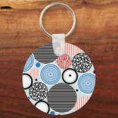 Porte-clés Cercles multicolores, design motif graphique. (Verso)