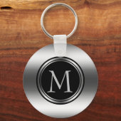 Porte-clés Cercles noirs et argentés (Recto)