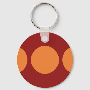 Porte-clés Cercles orange en rouge