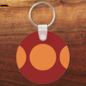 Porte-clés Cercles orange sur rouge (Recto)