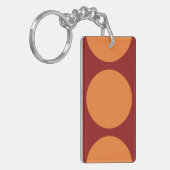 Porte-clés Cercles orange sur rouge (Devant gauche)