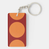Porte-clés Cercles orange sur rouge (Dos)