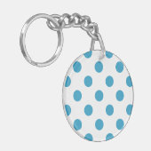 Porte-clés Cercles Pois bleu paon (Devant gauche)