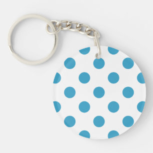 Porte-clés Cercles Pois bleu paon