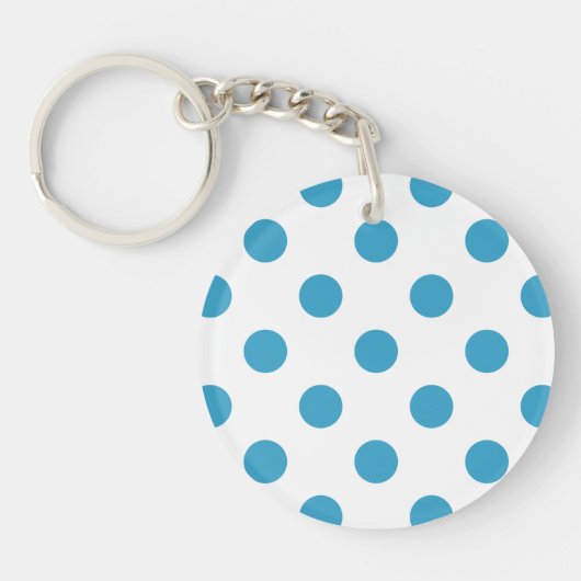 Porte-clés Cercles Pois bleu paon (Devant)