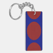Porte-clés Cercles rouges en bleu (Devant gauche)