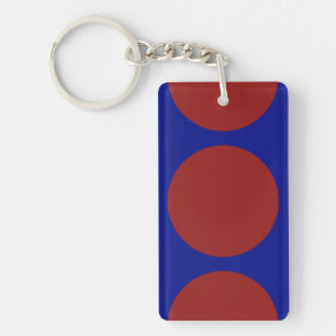 Porte-clés Cercles rouges en bleu