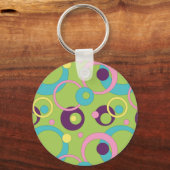 Porte-clés Cercles Verts Funky (Recto)