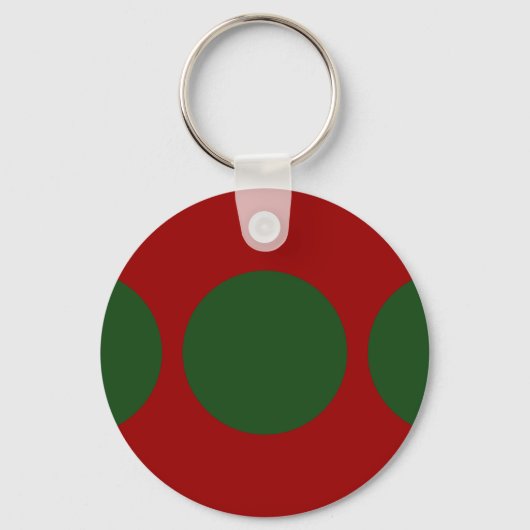 Porte-clés Cercles verts sur Porte - clé rouge (Recto)